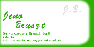 jeno bruszt business card